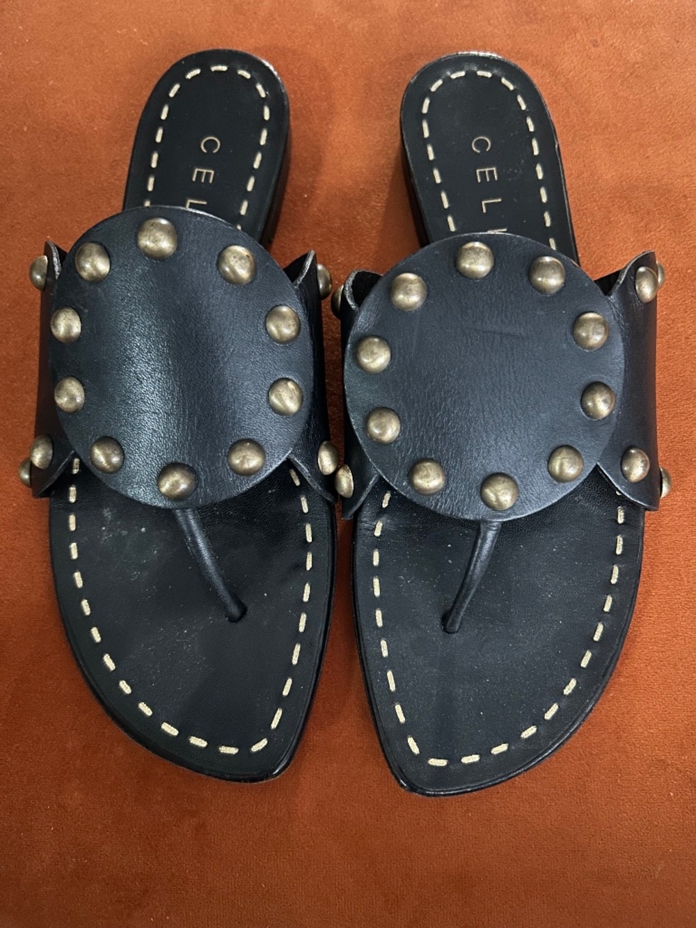 Celine Studded Slide Sandals